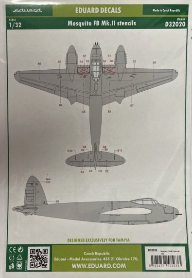 1/32 Decals Mosquito FB Mk.II stencils
