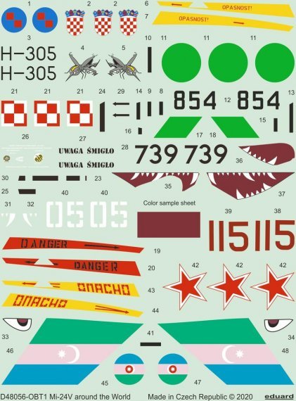 Decals 1/48 Mi-24V around the World