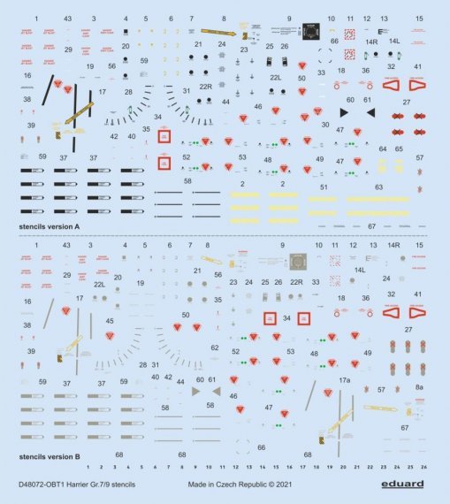 1/48 Decals Harrier Gr.7/9 stencils