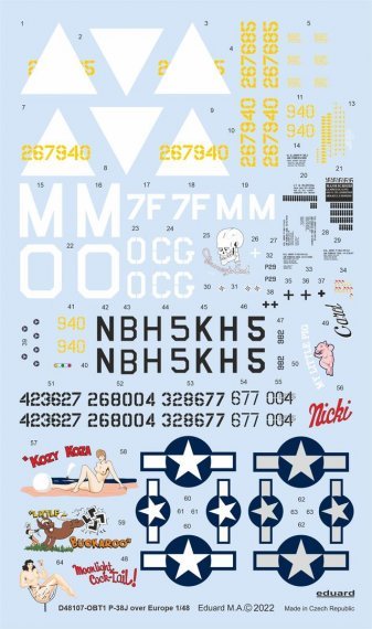 1/48 Decals P-38J over Europe