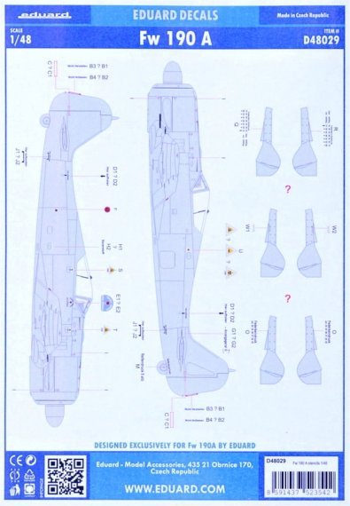 Decals 1/48 Fw 190 A stencils