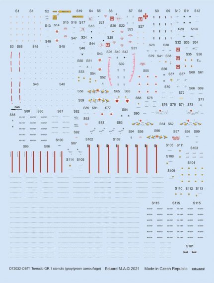 1/72 Tornado GR.1 stencils gray/green camo decal