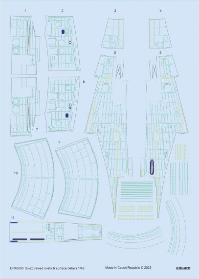 Sukhoi Su-25 raised rivets & surface details 1/48