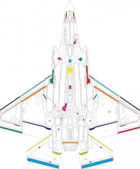 Mask 1/48 F-35C RAM panels for Tamiya