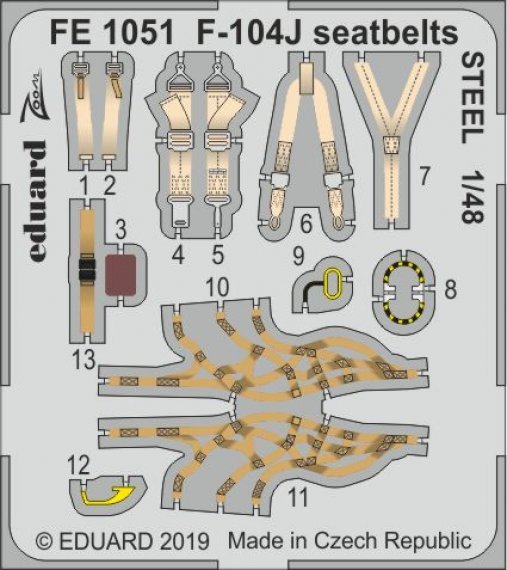 1/48 F-104J seatbelts STEEL