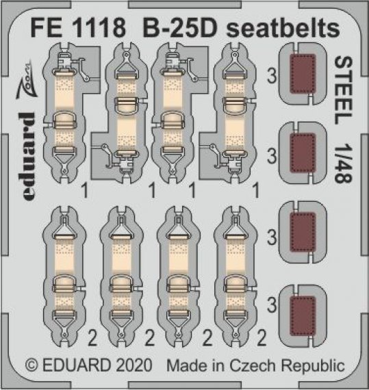 1/48 B-25D seatbelts STEEL