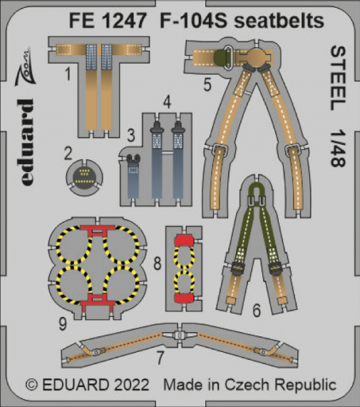 1/48 F-104S seatbelts STEEL