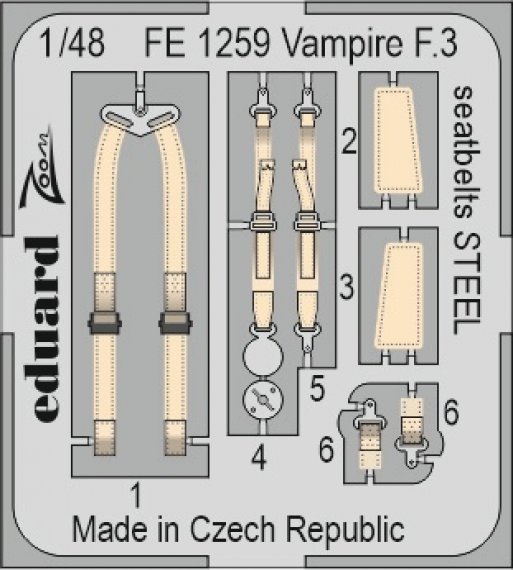 1/48 Vampire F.3 seatbelts STEEL