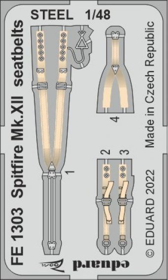 1/48 Spitfire Mk.XII seatbelts STEEL