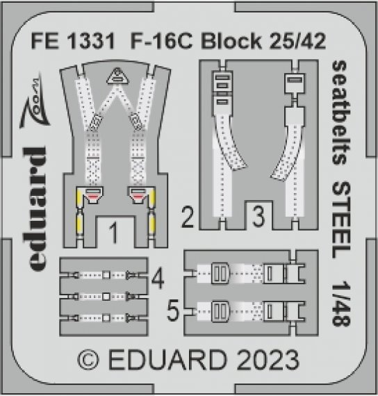 Lockheed-Martin F-16C Block 25/42 seatbelts Steel 1/48