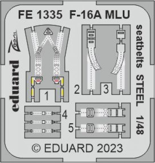 1/48 F-16A MLU seatbelts STEEL