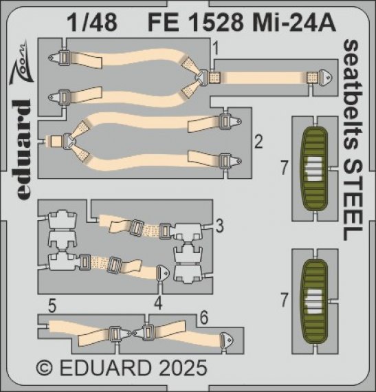 1/48 Mi-24A seatbelts STEEL for Trumpeter