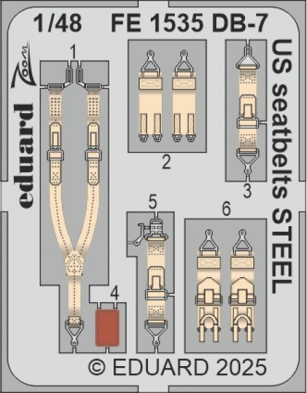 1/48 DB-7 Boston III US seatbelts STEEL for HKM