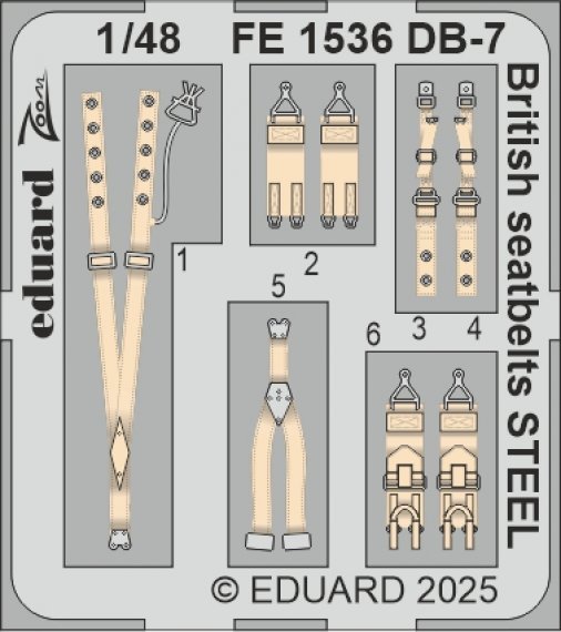 1/48 DB-7 Boston III British seatbelts STEEL for HKM