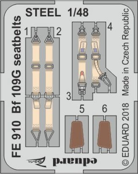 1/48 Bf 109G seatbelts STEEL