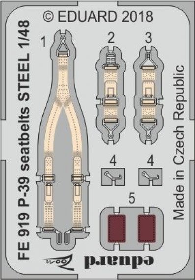 1/48 Bell P-39K/N seatbelts STEEL
