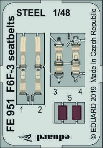 1/48 F6F-3 seatbelts STEEL