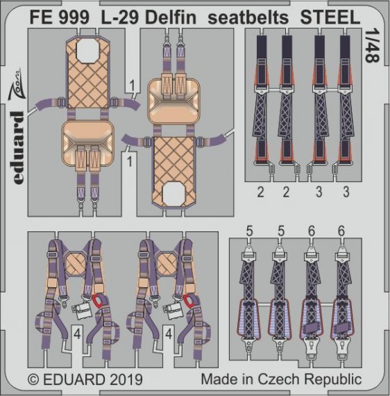1/48 L-29 Delfin seatbelts STEEL