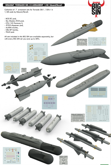 BIGSIN 1/48 TORNADO GR.1/4 ARMAMENT