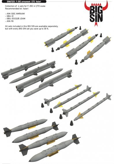 BIGSIN 1/72 F-35C armament for Italeri