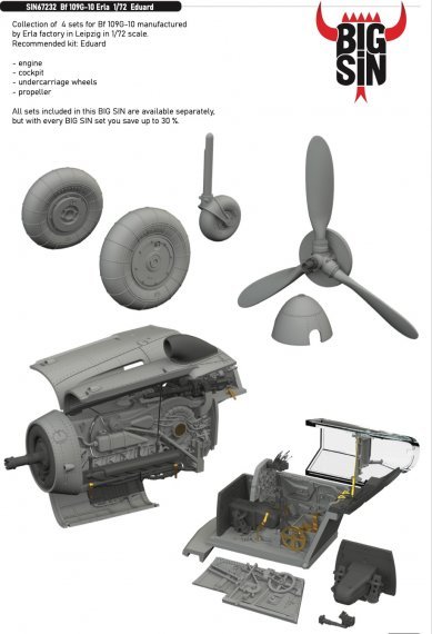 BIGSIN 1/72 Bf 109G-10 Erla for Eduard