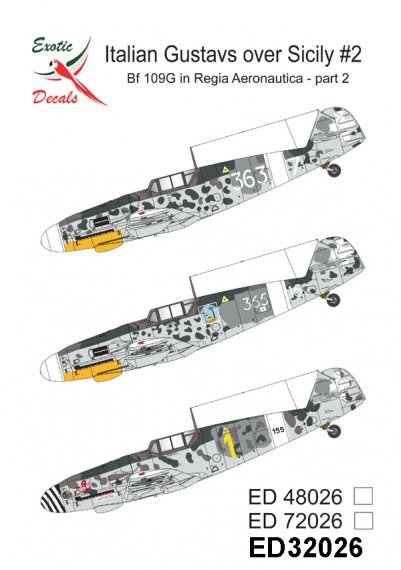 Exotic Decals Bf-109G Regia Aeronautica Sicily Part 2 1/32
