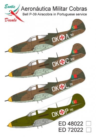 1/48 Portugues Aeroniutica Militar Cobras Bell P-39 Airacobra