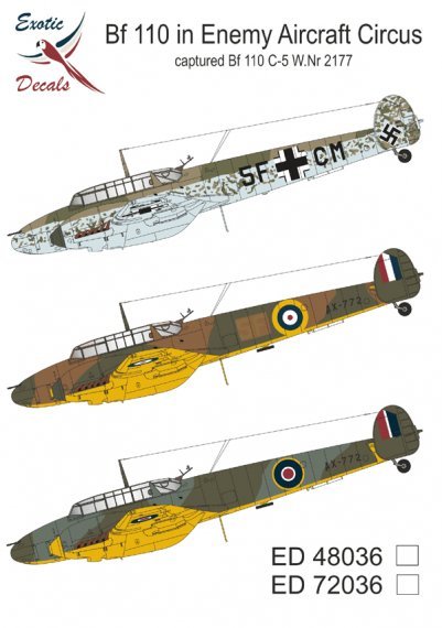 Exotic Decals Messerchmitt Bf-110 C-5 1/48