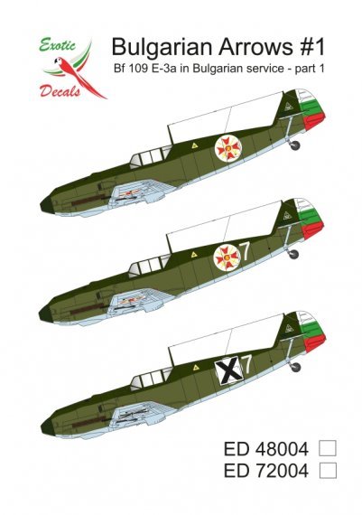1/72 Bulgarian Arrows Part 1 Messerschmitt Bf-109E-3a