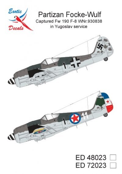 1/72 Yougoslav Partizan Focke-Wulf Captured Fw 190 F-8