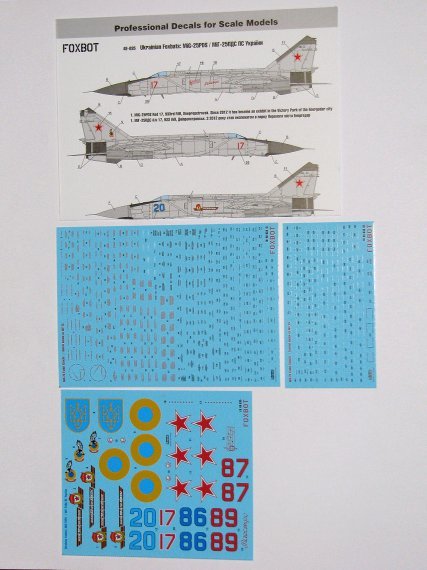 1/48 Ukrainian Foxbats: Mikoyan MiG-25PDS and Stencils
