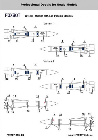 1/72 Missile AIM-54A Phoenix Stencils