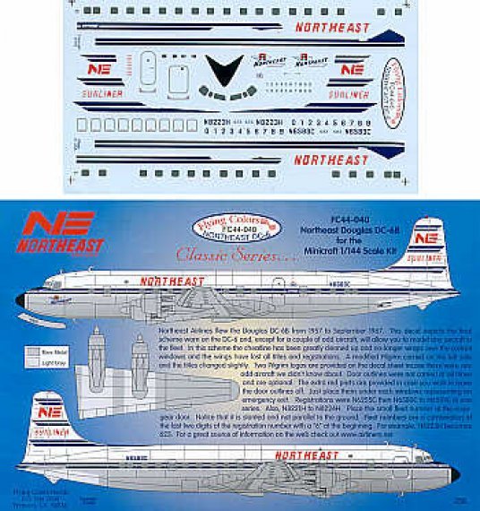 Douglas DC-6B Northeast Sunliner Model Kit 1/144