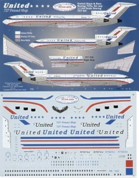 Boeing 727-200 United Classic Stars and Bars 1/144