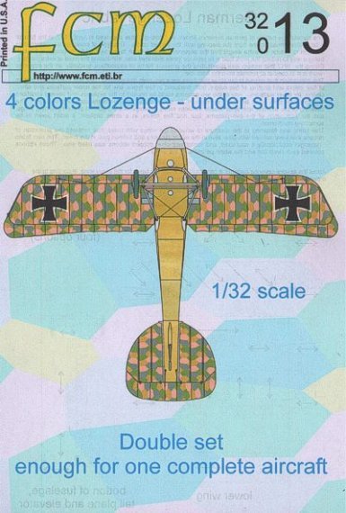 1/32 4 colors German Lozenges WWI  lower surfaces (double set)