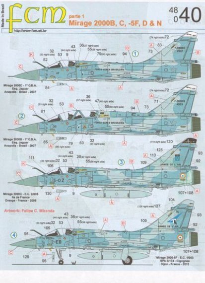 1/48 Mirage 2000B, C, 5F, D, N (9) C 4647 and D