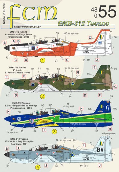 1/48 Embraer EMB-312 Tucano Brazilian squadrons