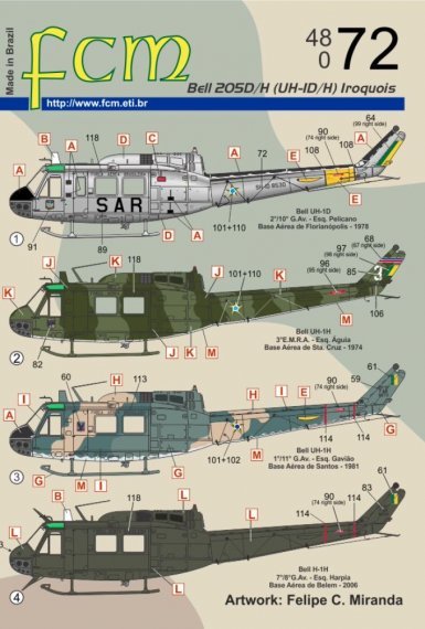 1/48 Bell UH-1D/H Brasil nine versions