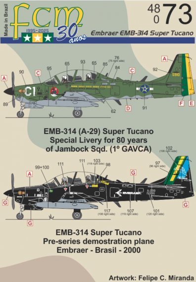 1/48 Super Tucano Jambock 80 years Demonstrator black Tucano