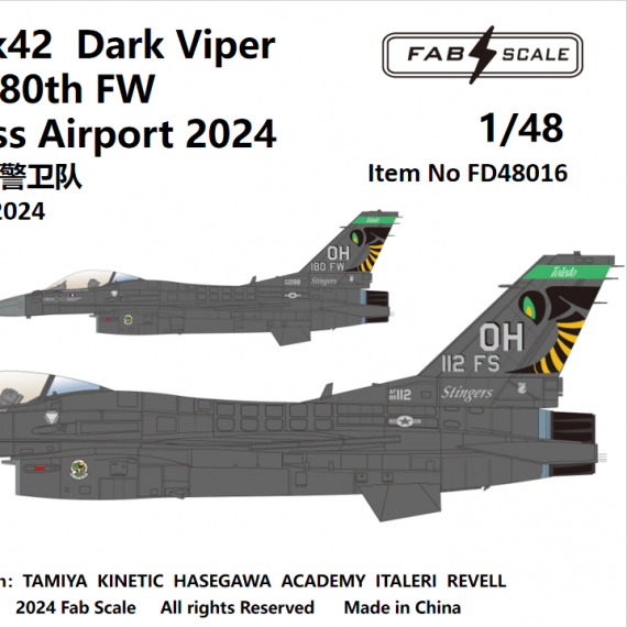 1/48 USAF F-16CM Fighting Falcon Block42 Dark Viper