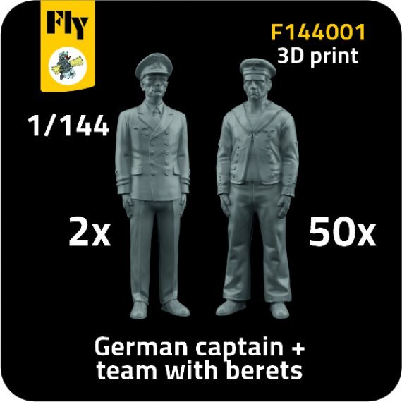 1/144 2x Captain & 50x Sailors with berets
