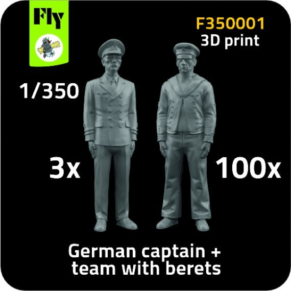 1/350 3x Captain & 100x Sailors with berets