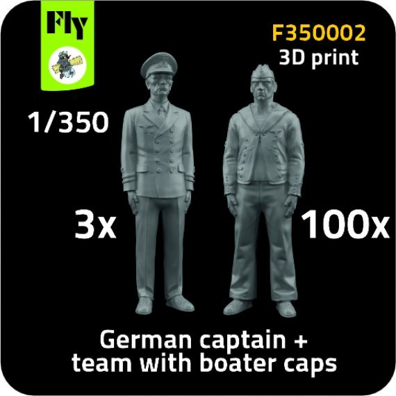 1/350 3x Captain & 100x Sailors with boater caps
