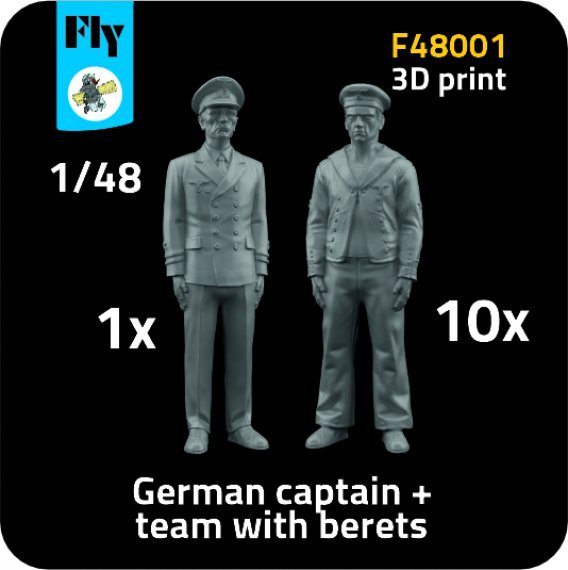 1/48 1x Captain & 10x Sailors with berets