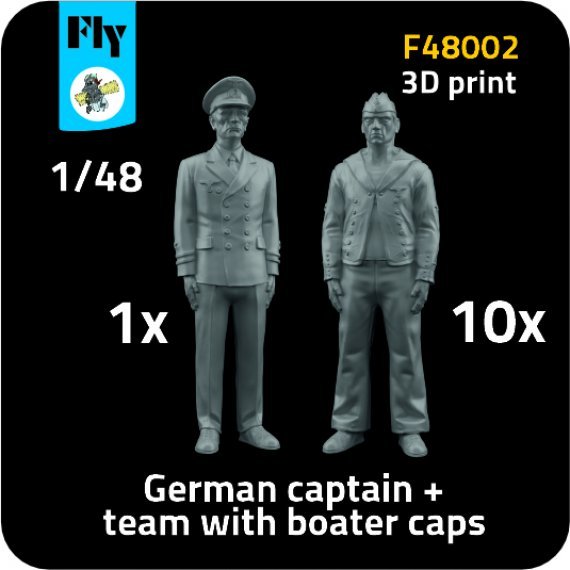 1/48 1x Captain & 10x Sailors with boater caps