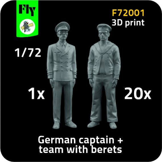 1/72 1x Captain & 10x Sailors with berets