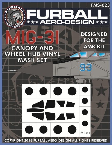 1/48 canopy and wheel hub masks for Mikoyan MiG-31BM Foxhound