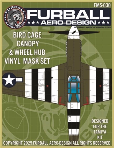1/48 North-American P-51B canopy frame paint mask