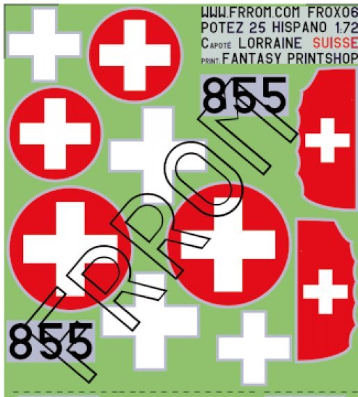 Azur Decals Potez 25 Schweiz 1/72