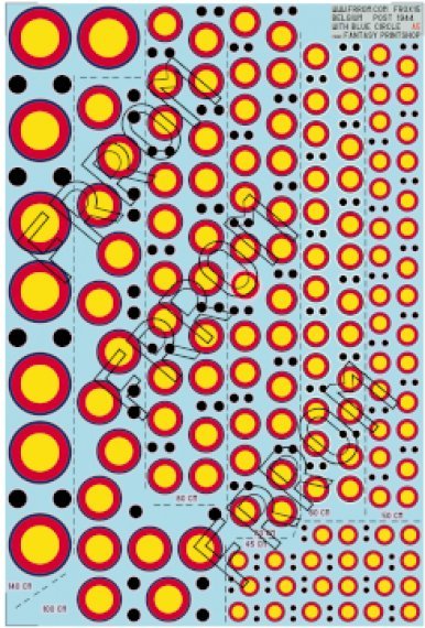 Azur Belgian Roundels Decals 1/72 Post-1945